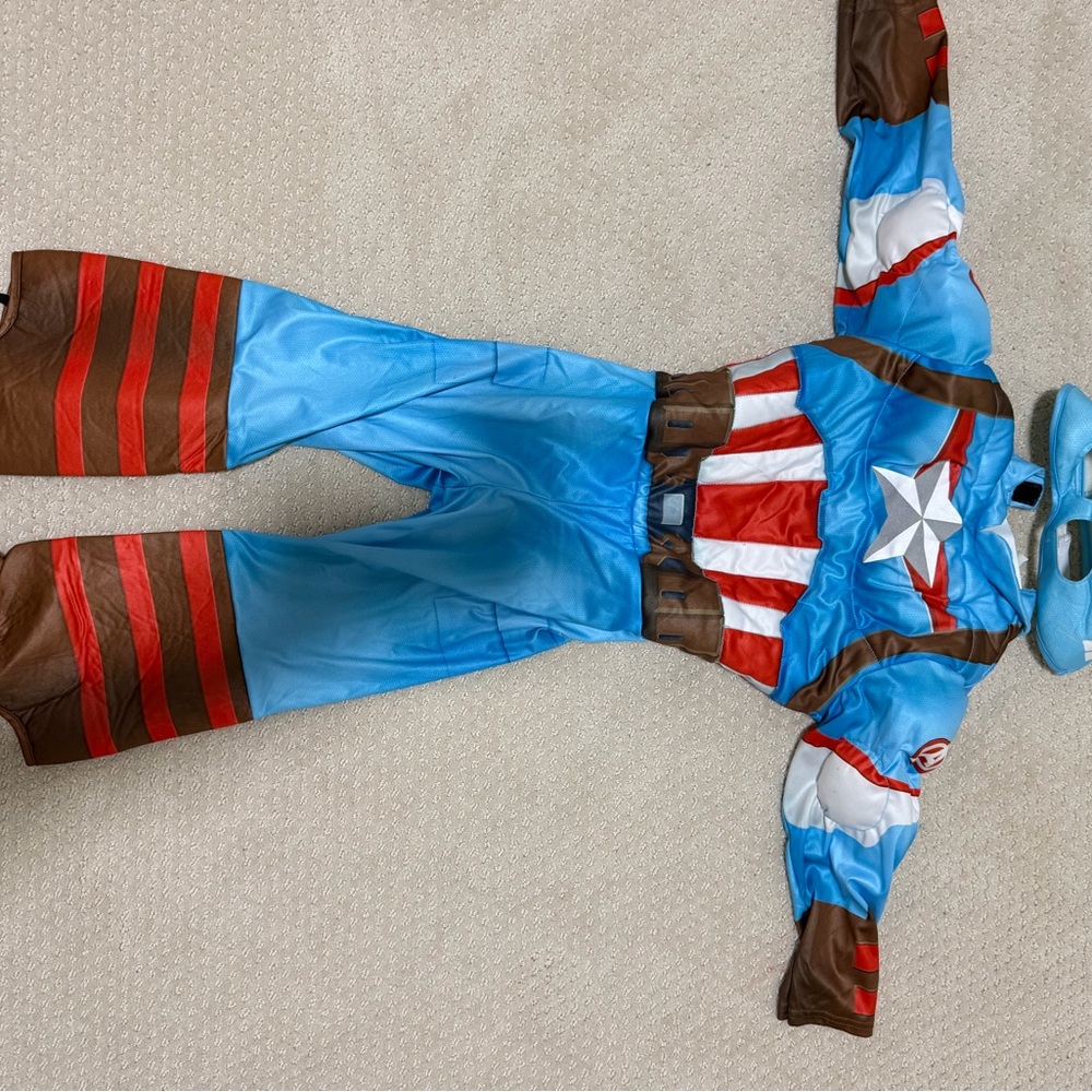 Marvel Captain America Costume - Blue, Red, and Brown